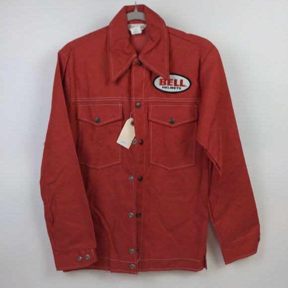 Betty Rutherford's Bell Helmets Red Denim Jacket X-Small. From the Private Collection of Johnny Rutherford.