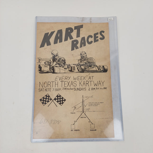 North Texas Kartway Poster. From the Private Collection of Johnny Rutherford.