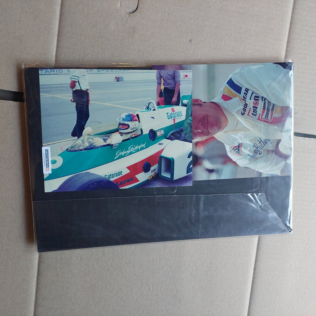 1975 Indy 500 Johnny Rutherford McLaren Gatorade Pit Lane Photo and Johnny Rutherford IROC Photo