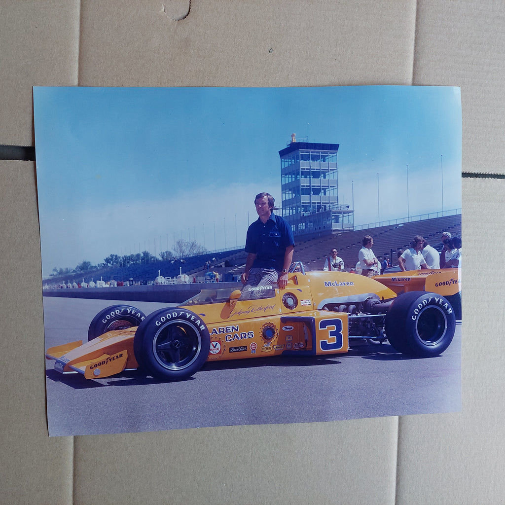 1974 Indy 500 Johnny Rutherford McLaren Goodyear Front Straight Photo