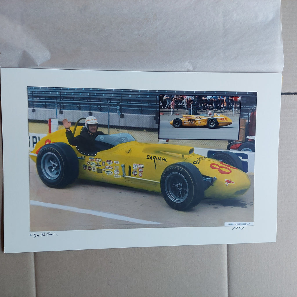 1964 Indy 500 Johnny Rutherford Watson Bardahl Pit Lane Photo