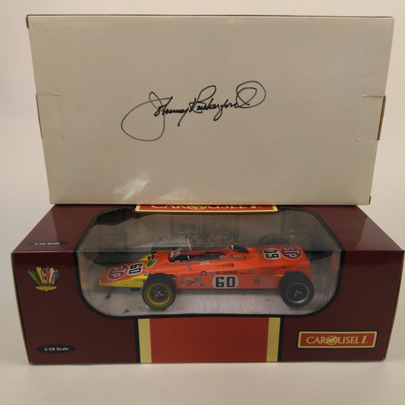 1968 Leonard Lotus 56 Carousel 1 Diecast. Box autographed by Johnny Rutherford. From the Private Collection of Johnny Rutherford.