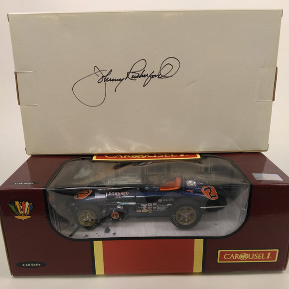 1960 T. Bettenhausen Watson Carousel 1 Diecast. Box autographed by Johnny Rutherford. From the Private Collection of Johnny Rutherford.