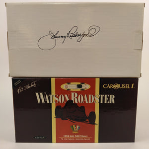 1956 Pat Flaherty Watson Carousel 1 Diecast. Box autographed by Johnny Rutherford. From the Private Collection of Johnny Rutherford.