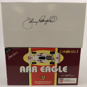 1972 B. Unser Eagle Carousel 1 Diecast. Box autographed by Johnny Rutherford. From the Private Collection of Johnny Rutherford.