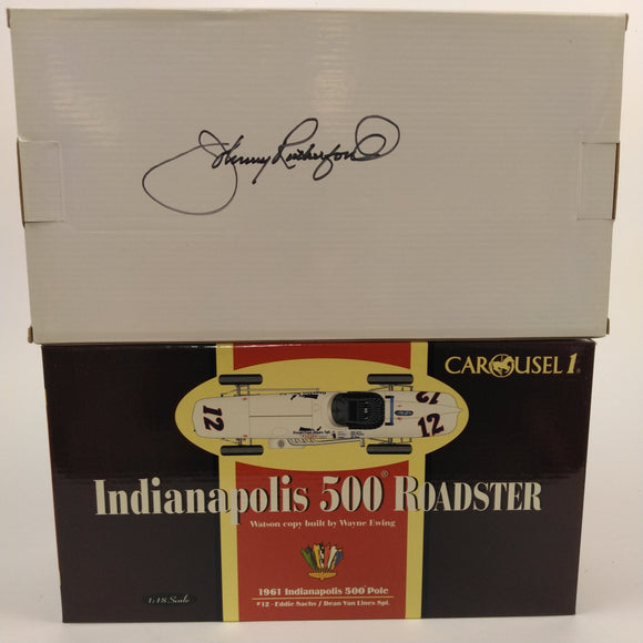 Diecast 1961 Sachs Watson Carousel. Box autographed by Johnny Rutherford. From the Private Collection of Johnny Rutherford.