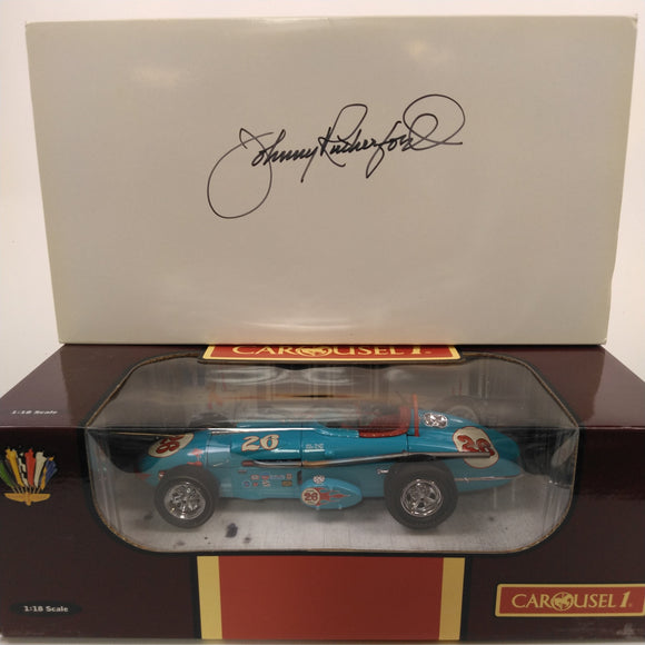 1964 Hall Watson Carousel 1 Diecast. Box autographed by Johnny Rutherford. From the Private Collection of Johnny Rutherford.