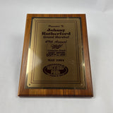 Johnny Rutherford's 1994 USAC National Midgets Night Before the 500 Grand Marshal Award Plaque. Presented by Indianapolis Raceway Park.