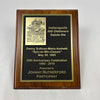 Johnny Rutherford's 25th Anniversary of the 1985 Sullivan "Spin to Win" Participant Award Plaque. Presented by the Indianapolis 500 Oldtimers Club in 2010.