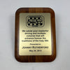 Johnny Rutherford's 2012 IMS Oldtimers Award Plaque. Presented by the Indianapolis 500 Oldtimers Club in 2012.