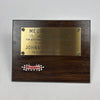 Johnny Rutherford's Award of Excellence Plaque. Presented by Mecom and Kalb in 1981.