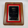 Johnny Rutherford's Honorary Chairman Benefiting The Ranch Plaque. Presented by the Wisconsin Motorsports Charity in 1995.