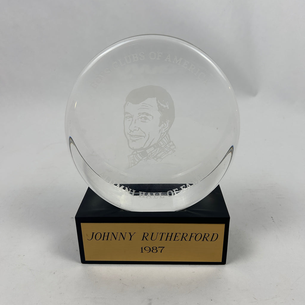 Johnny Rutherford's Boys Club of America Alumni Hall of Fame Award. Presented in 1987.