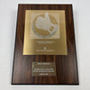 Johnny Rutherford's Hang Tough Award for the Domino's Pizza Pocono 500 Plaque. Presented by Hilton Hotels Corp in 1982.