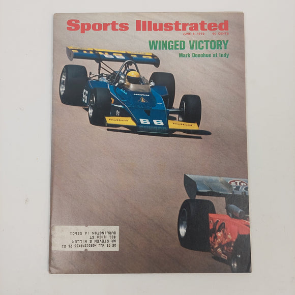 1972 Sports Illustrated Magazine - Winged Victory Mark Donohue at Indy