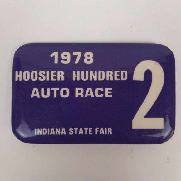 1978 Hoosier Hundred Auto Race Indiana State Fair Credential Button