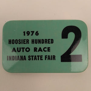 1976 Hoosier Hundred Auto Race Indiana State Fair Credential Button