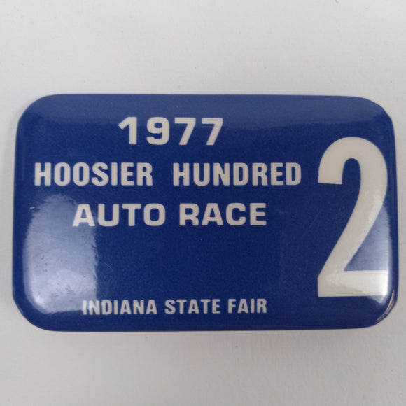 1977 Hoosier Hundred Auto Race Indiana State Fair Credential Button