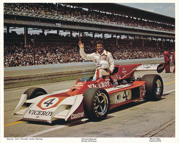 Al Unser 1973 Viceroy Postcard Oversized