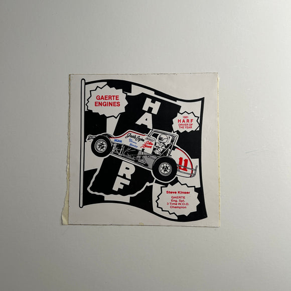 Original HARF Steve Kinser 1981 Driver of the Year Decal