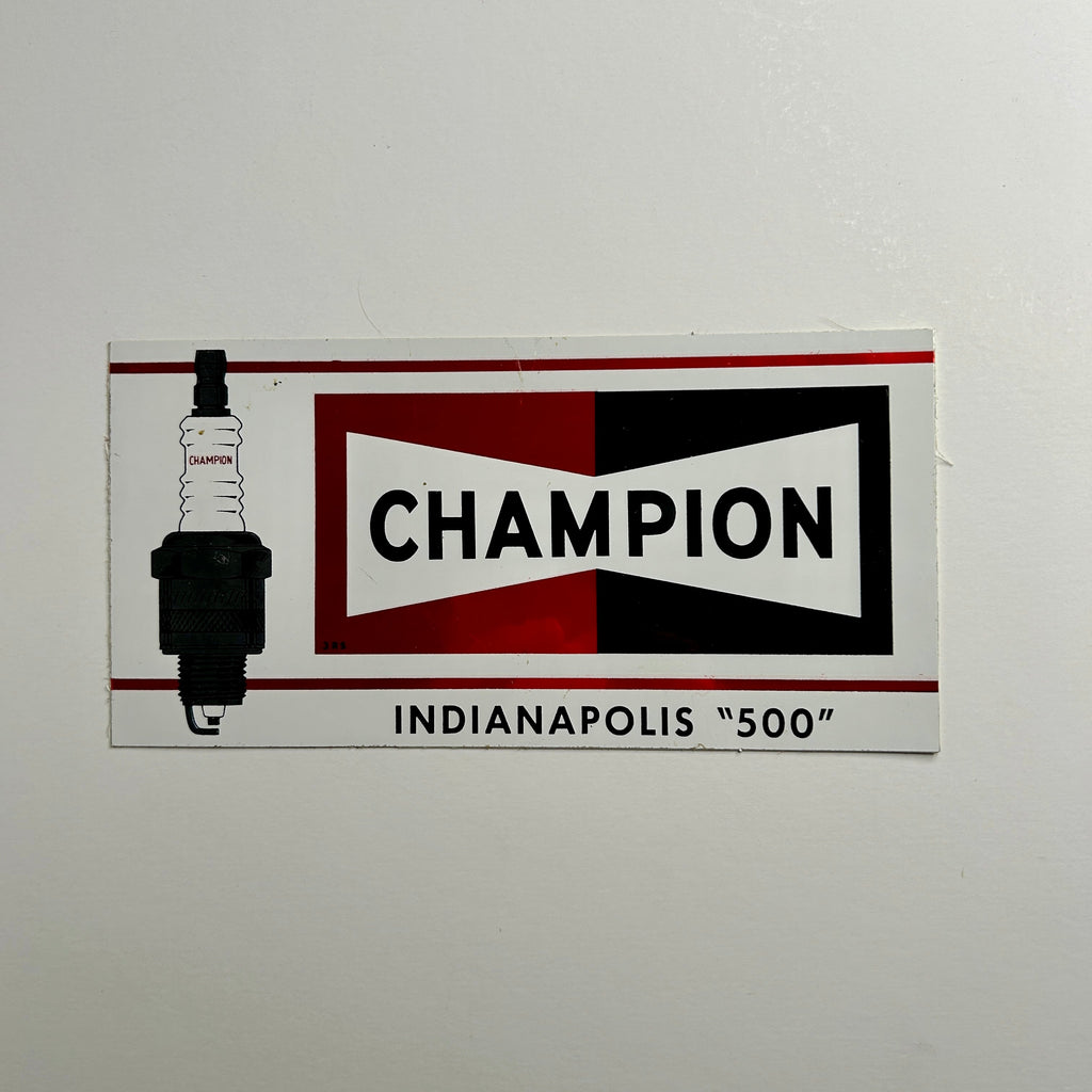 Original Champion Indianapolis 500 Spark Plug Metallic Decal