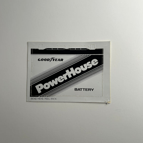 Original Goodyear PowerHouse Battery Decal