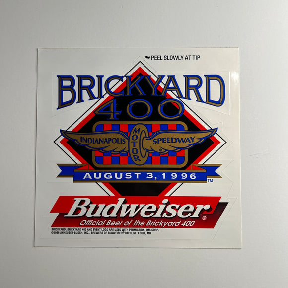 Original Brickyard 400 Budweiser August 3rd, 1996 Decal