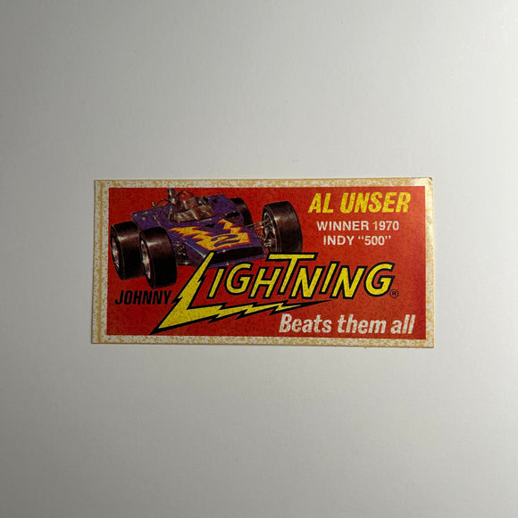 Original Al Unser Johnny Lightning 1970 Indy 500 Winner Decal