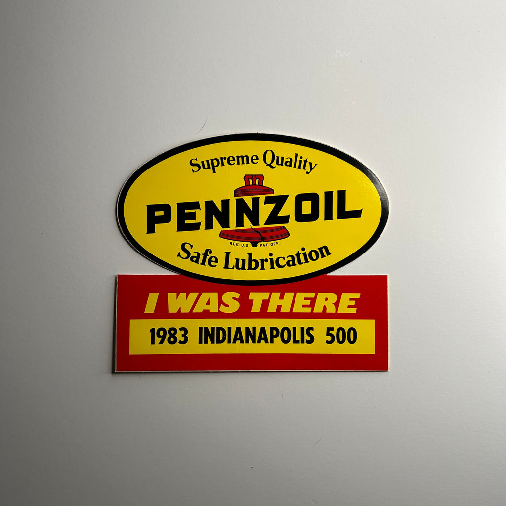 Original I was There 1983 Indianapolis 500 Pennzoil Decal