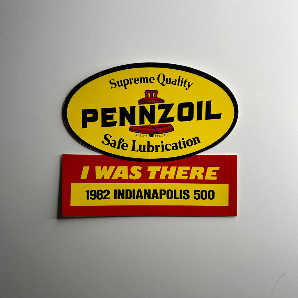 Original I was There 1982 Indianapolis 500 Pennzoil Decal