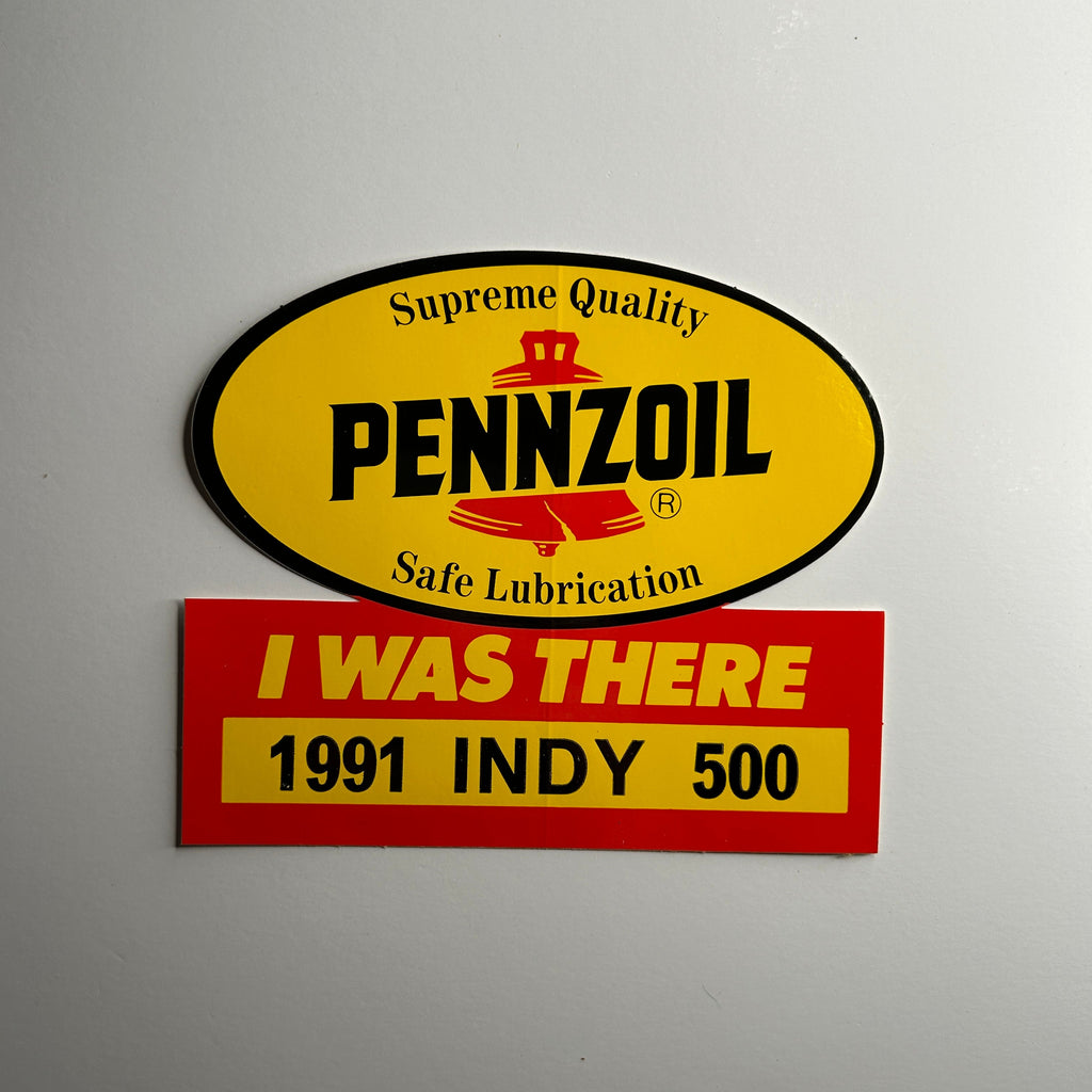 Original I was There 1991 Indianapolis 500 Pennzoil Decal