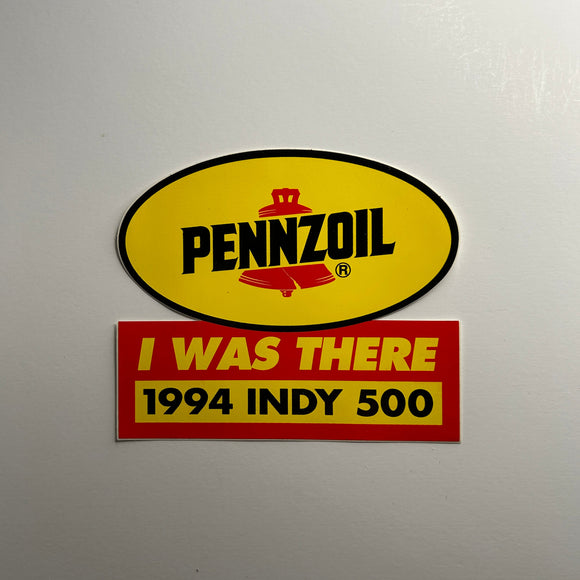 Original I was There 1994 Indianapolis 500 Pennzoil Decal