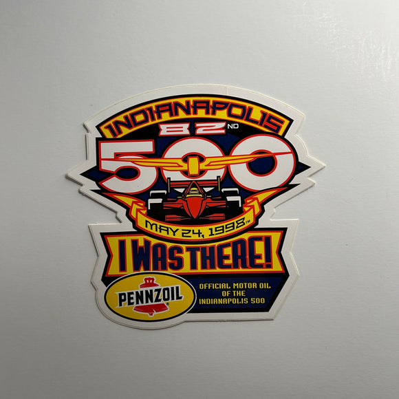 Original I was there 1998 Indianapolis 5008 Pennzoil Decal