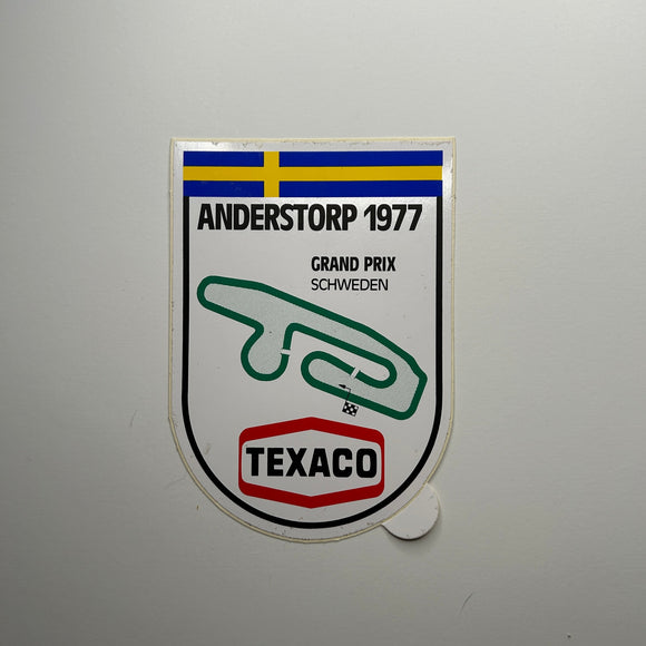 Original Anderstorp 1977 Grand Prix Schweden Texaco Decal