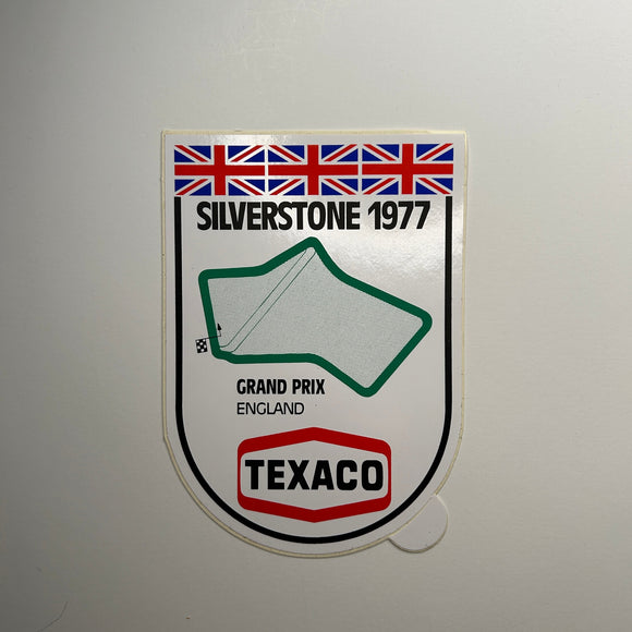 Original Silverstone 1977 Grand Prix England Texaco Decal