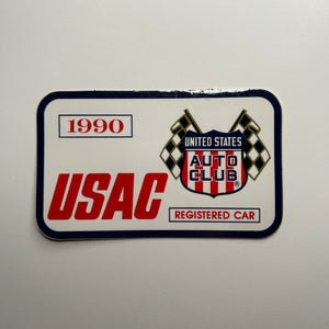 Original 1990 USAC Registered Car Decal