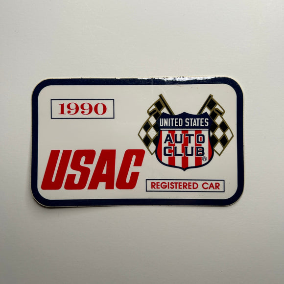 Original 1990 USAC Registered Car Decal