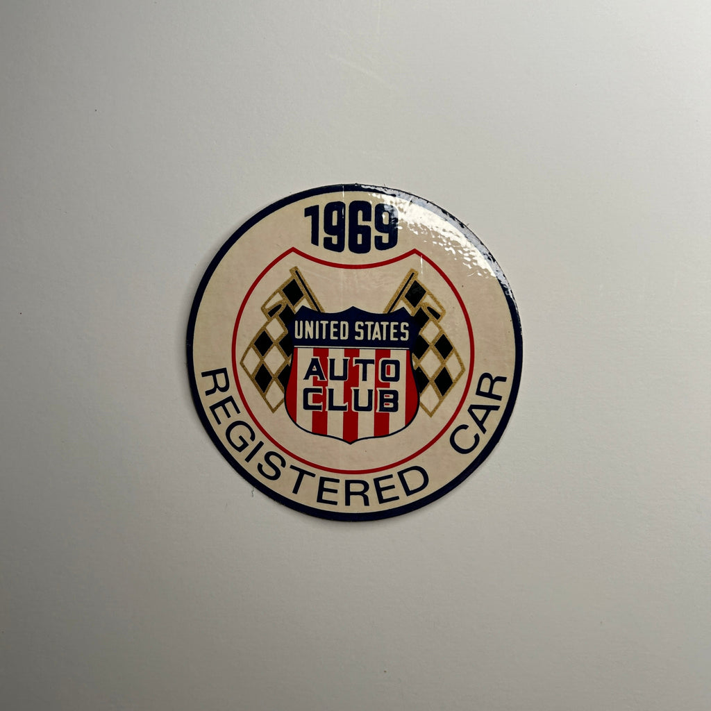 Original USAC United States Auto Club 1969 Registers Car Circle Decal