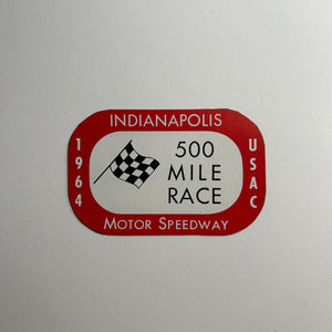 Original 1964 Indy 500 Mile Race Rectangle Decal