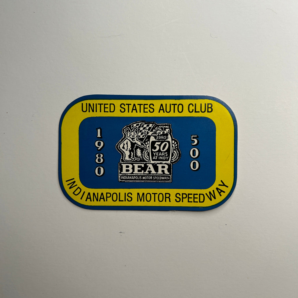 Original USAC United States Auto Club 1980 Indy 500 Rectangle Decal