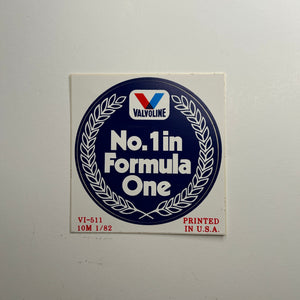 Original Valvoline No. 1 Formula One Decal