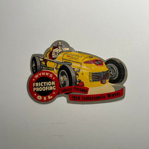 Original Wynn's Friction Proofing Oil Johnny Parsons 1950 Indy Winner Decal