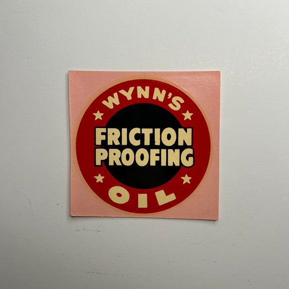 Original Wynn's Friction Proofing Oil Waterslide Decal