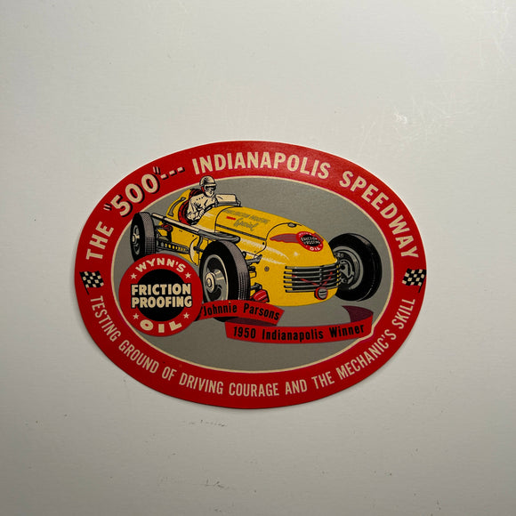 Original Indy 500 Wynn's Friction Proofing Oil Graphic