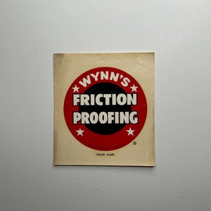 Original Wynn's Friction Proofing Waterslide Decal