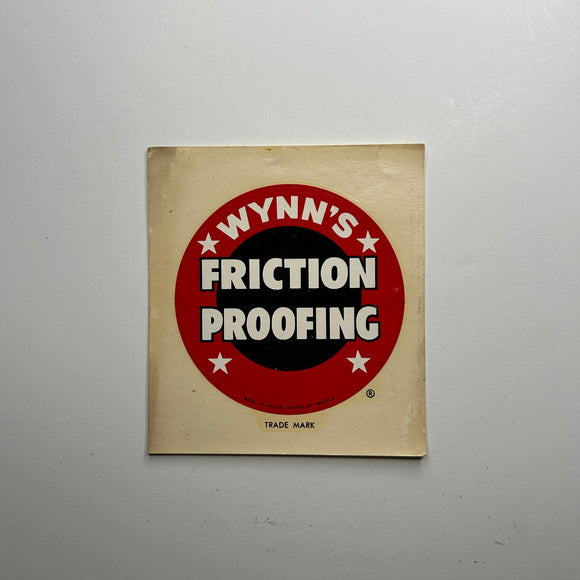 Original Wynn's Friction Proofing Waterslide Decal