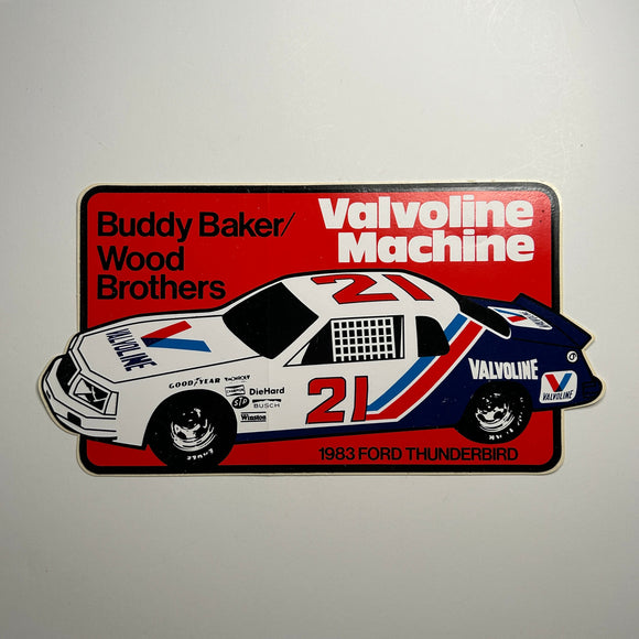 Original Buddy Baker Wood Brothers Valvoline Decal