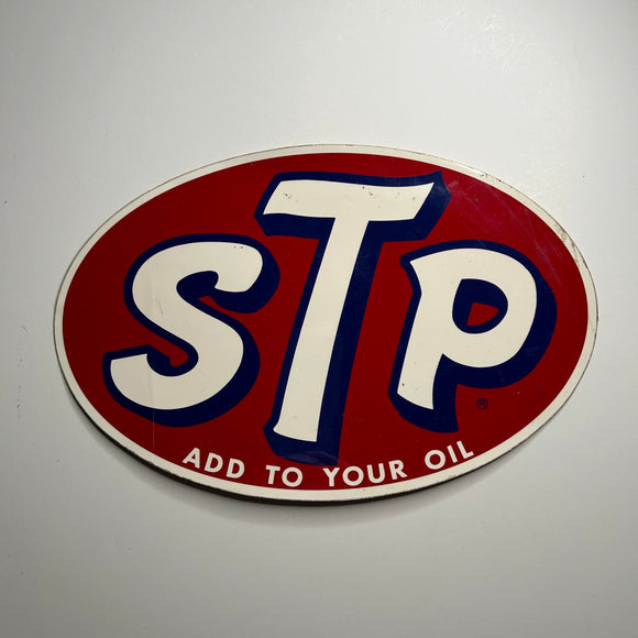 Original STP Add to Your Oil Decal Oval