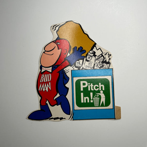 Original Bud Man Budweiser Pitch In Decal