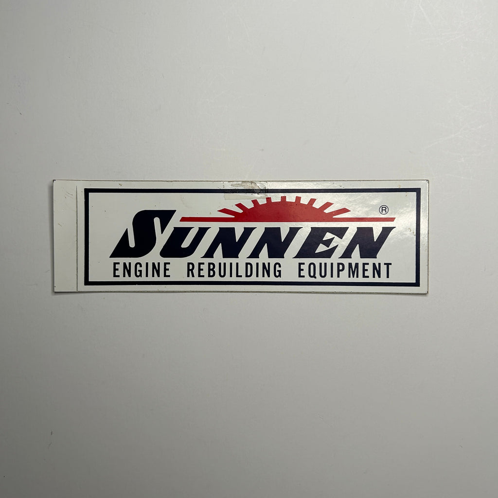 Original Sunnen Engine Rebuilding Equipment Decal